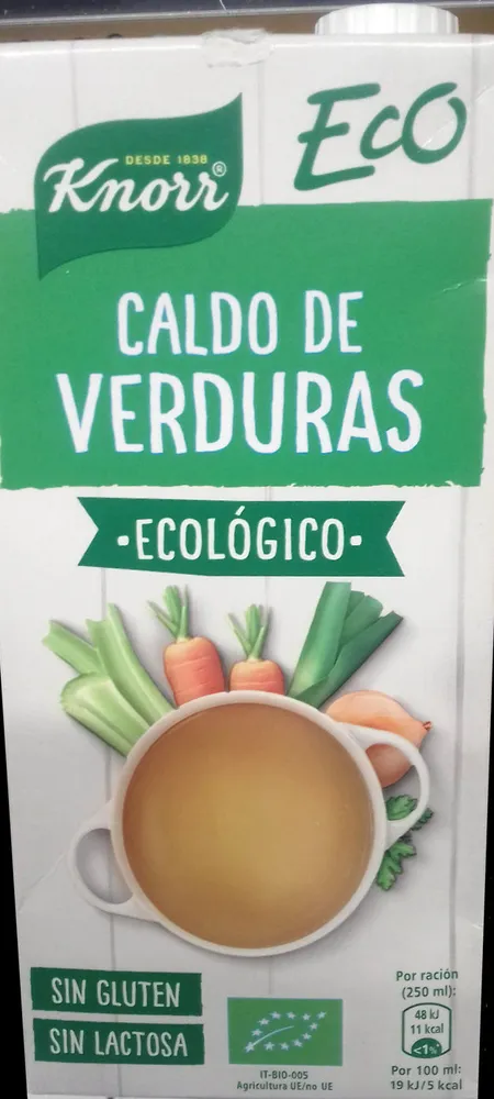 Eco caldo de verduras ecológico, sin gluten y sin lactosa envase 1 l