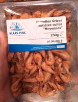 Crevettes Grises Entières Cuites "Moyennes"