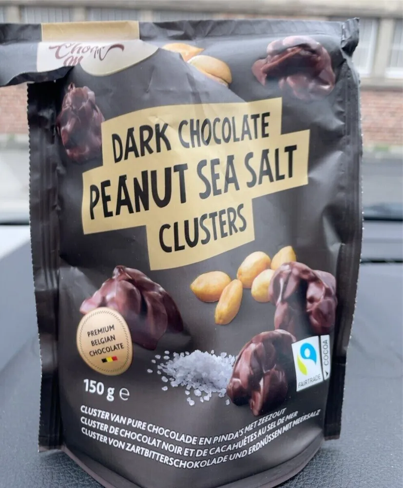Dark chocolate peanut sea salt clusters