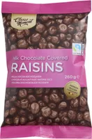 Milk chocolate covered raisins