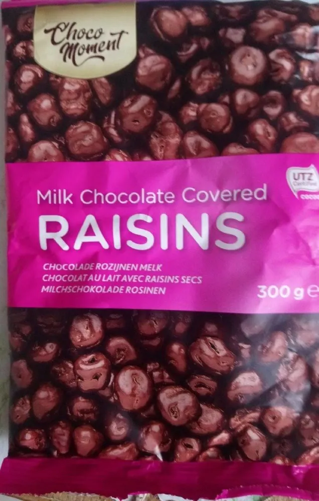 Milk chocolate covered raisins