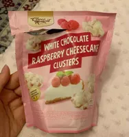 White chocolate raspberry cheesecake clusters