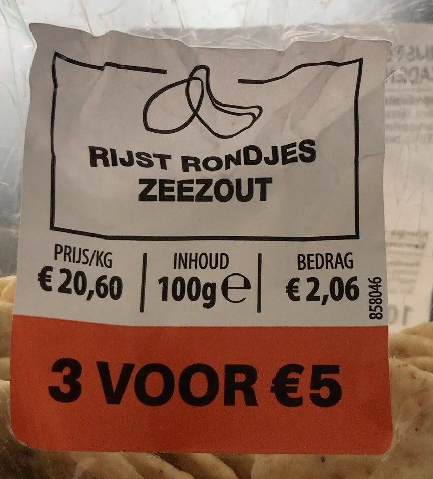 Rijst rondjes zeezout