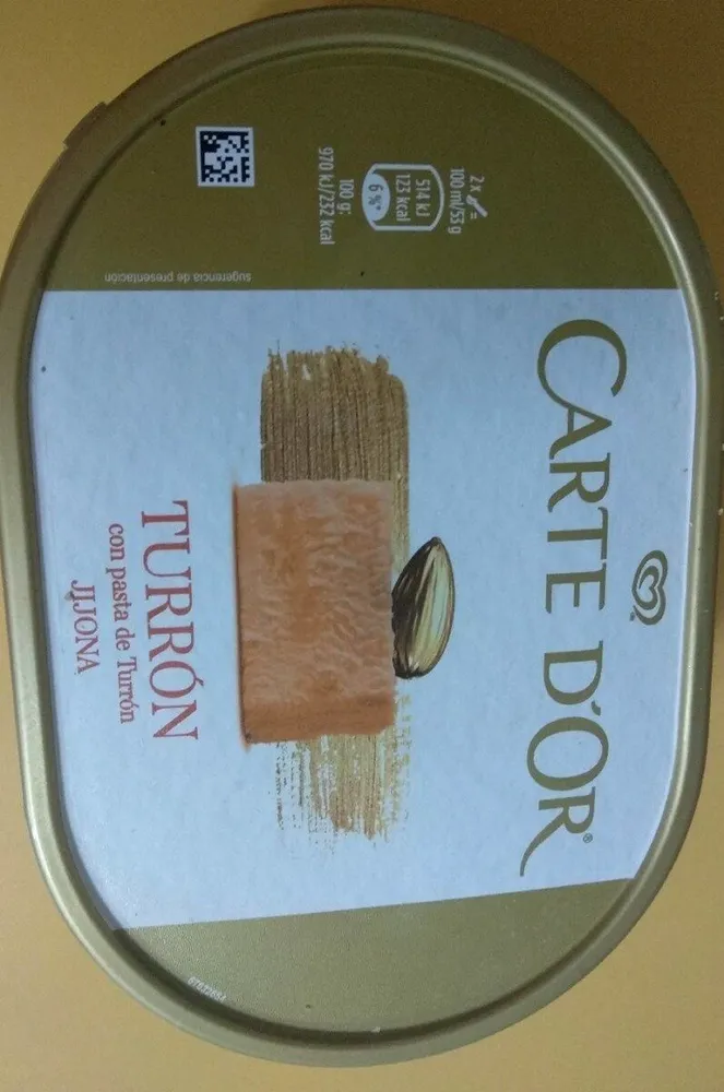 Helado de turrón carte d'or
