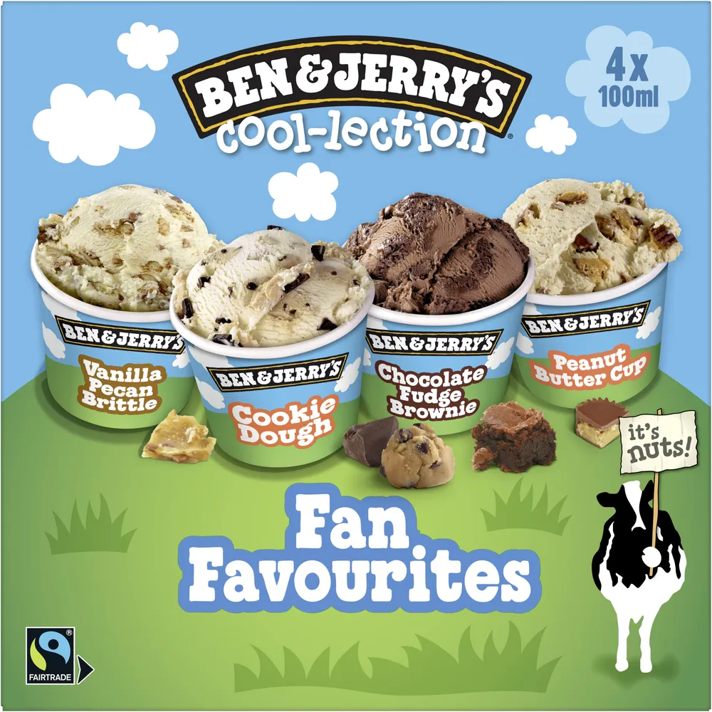 Ben & Jerry's Glace Mini Pots The Fan-Favourites Cool-lection 4x100ml