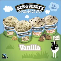 BEN & JERRY'S Glace Mini Pots The Vanilla Cool-lection 4x100ml