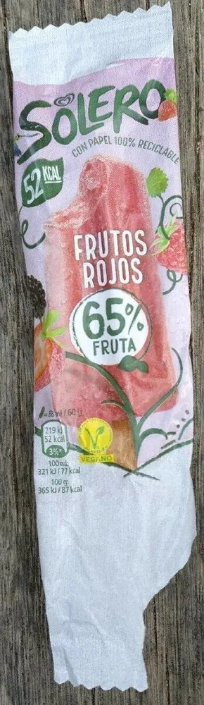 Helado de sorbete de frutos rojos