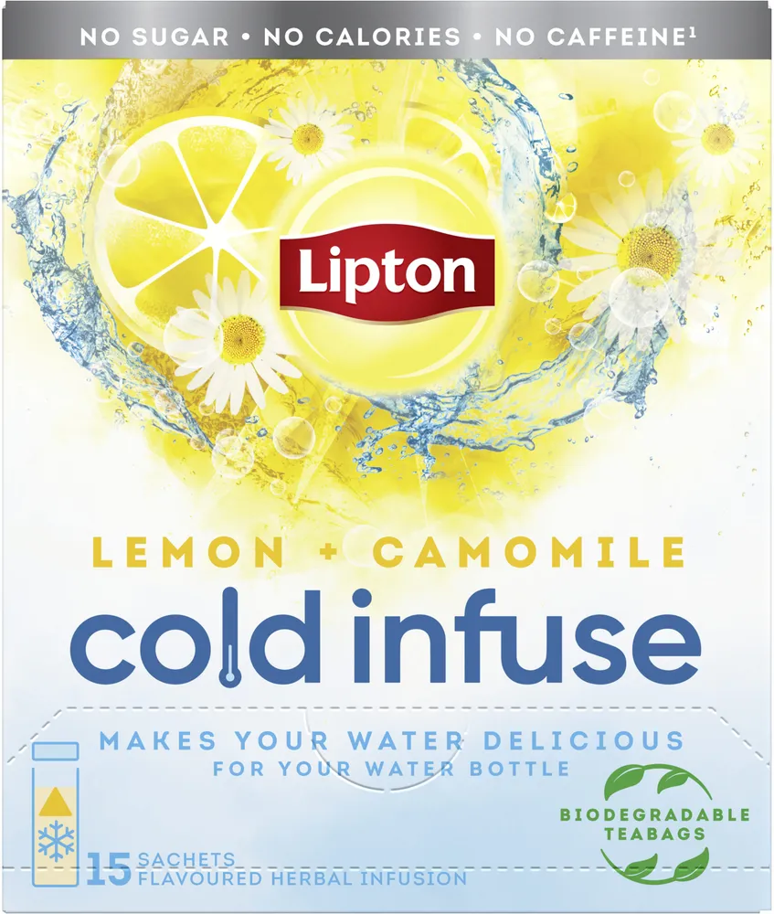 Lipton Infusion à Froid Citron Camomille 15 Sachets Pyramid