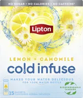 Lipton Infusion à Froid Citron Camomille 15 Sachets Pyramid