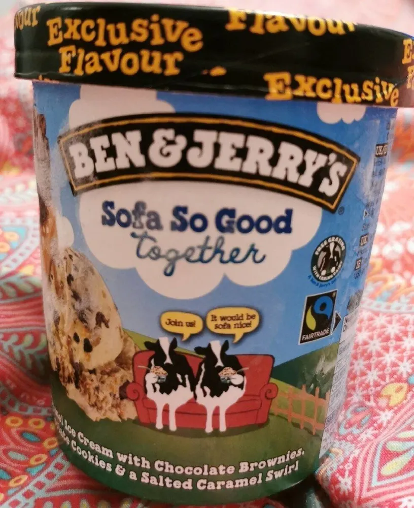 Ben & Jerry's sofa so good together