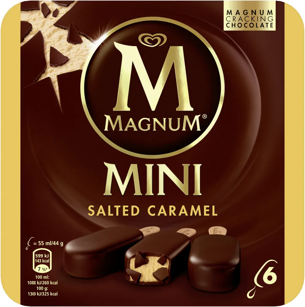 Magnum Glace Bâtonnet Mini Caramel Salé x6 330ml