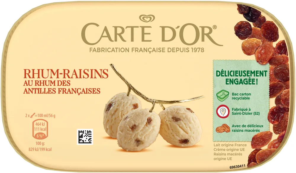 Crème Glacée Rhum-Raisin 900ml