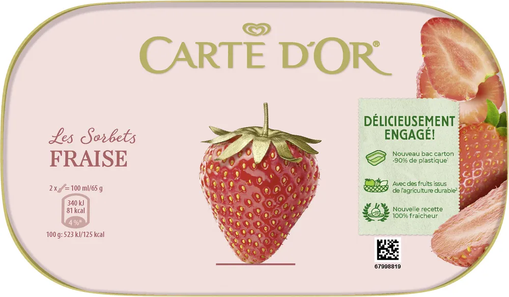 CARTE D'OR Glace Sorbet Fraise 900ml
