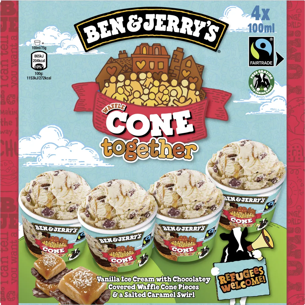 BEN & JERRY'S Glace Mini Pots Cone Together 4x100ml