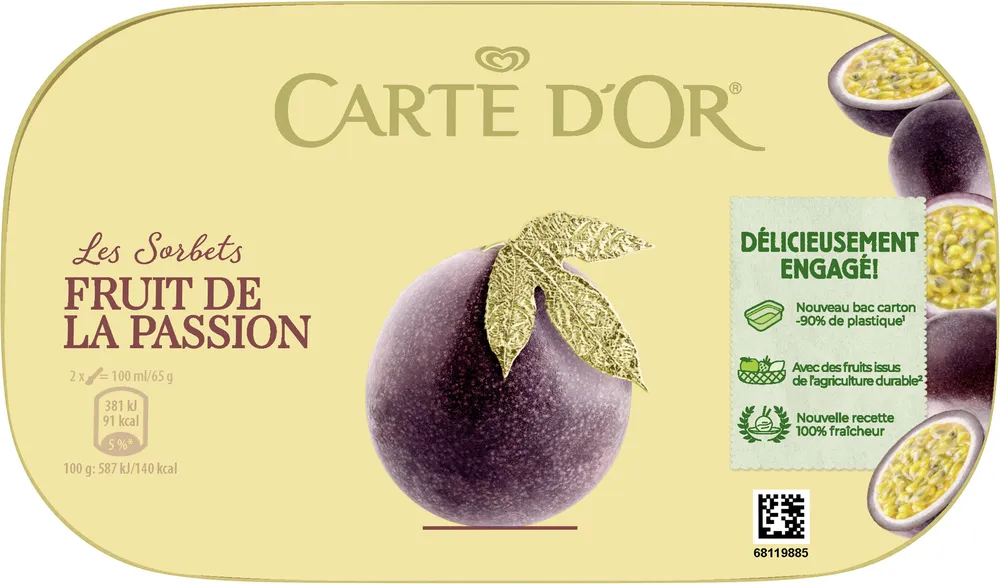 CARTE D'OR Glace Sorbet Fruit de la Passion 900ml
