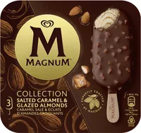Magnum Glace Bâtonnet Caramel Salé & Amandes Caramélisées 3x90ml