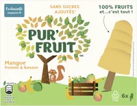 Pur' Fruit Glaces Bâtonnet Mangue Pomme & Banane 6x 40ml