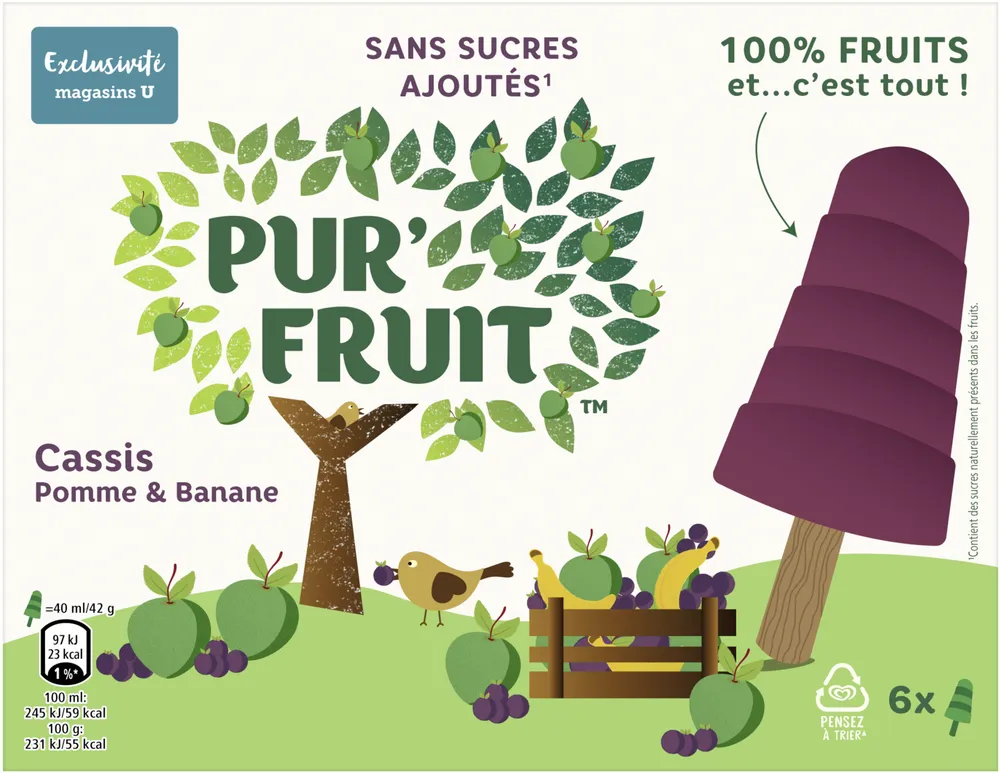 Bâtonnet Cassis Pomme et Banane