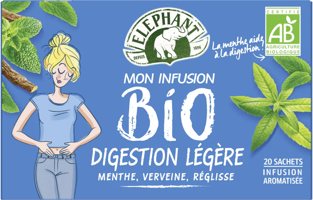 Elephant Mon Infusion Bio Digestion Légère 20 Sachets