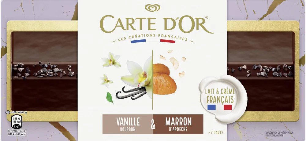 Carte D'Or Bûche Glacée Vanille Bourbon & Marron d'Ardèche 700ml