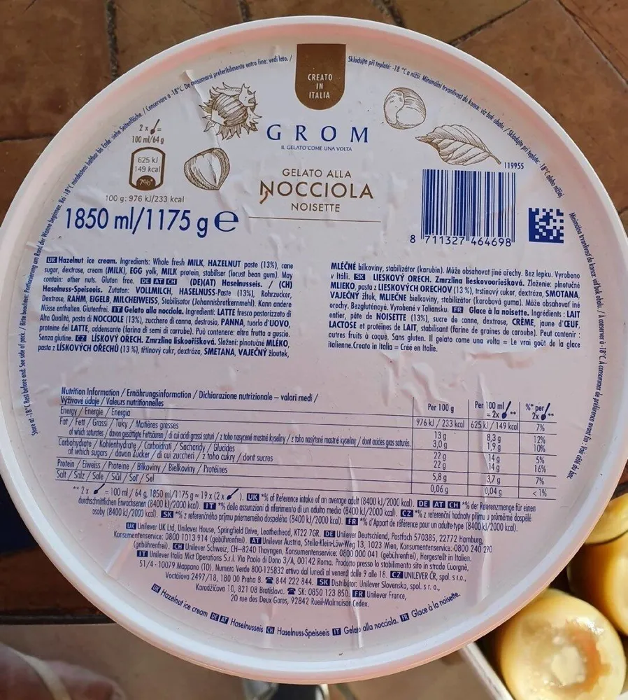 Glace a la noisette
