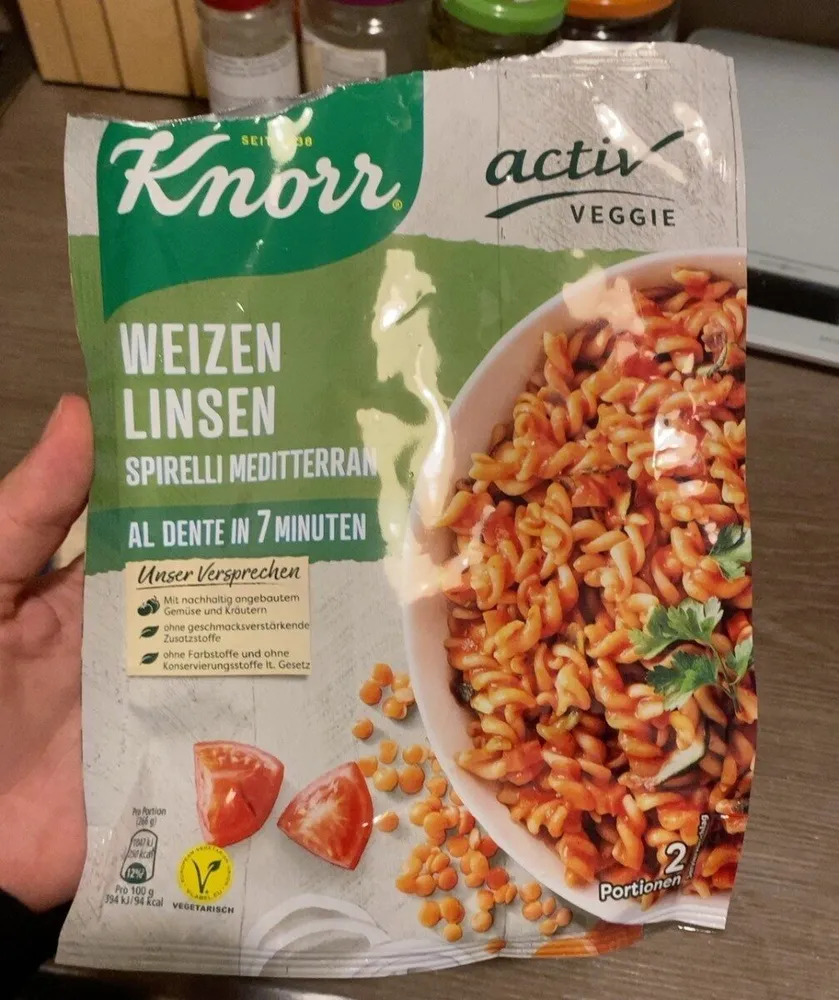 Weizen Linsen spirelli meditteran