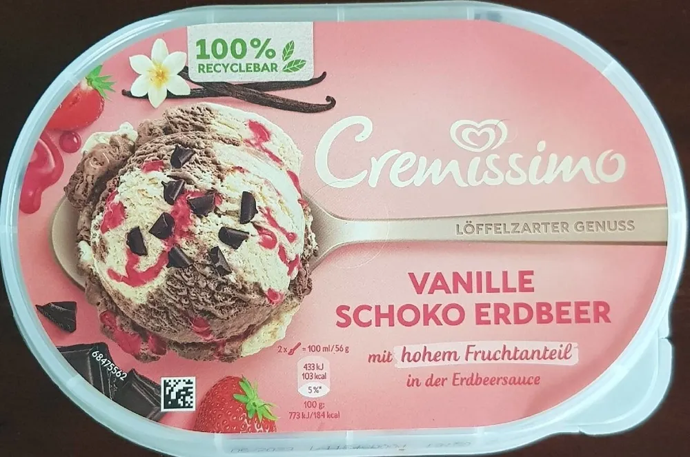 Cremissimo Vanille Schoko Erdbeere