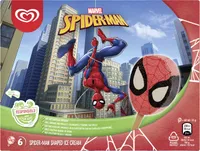 Max Glaces Bâtonnets Spider Man Fraise Vanille Chocolat 6x60ml