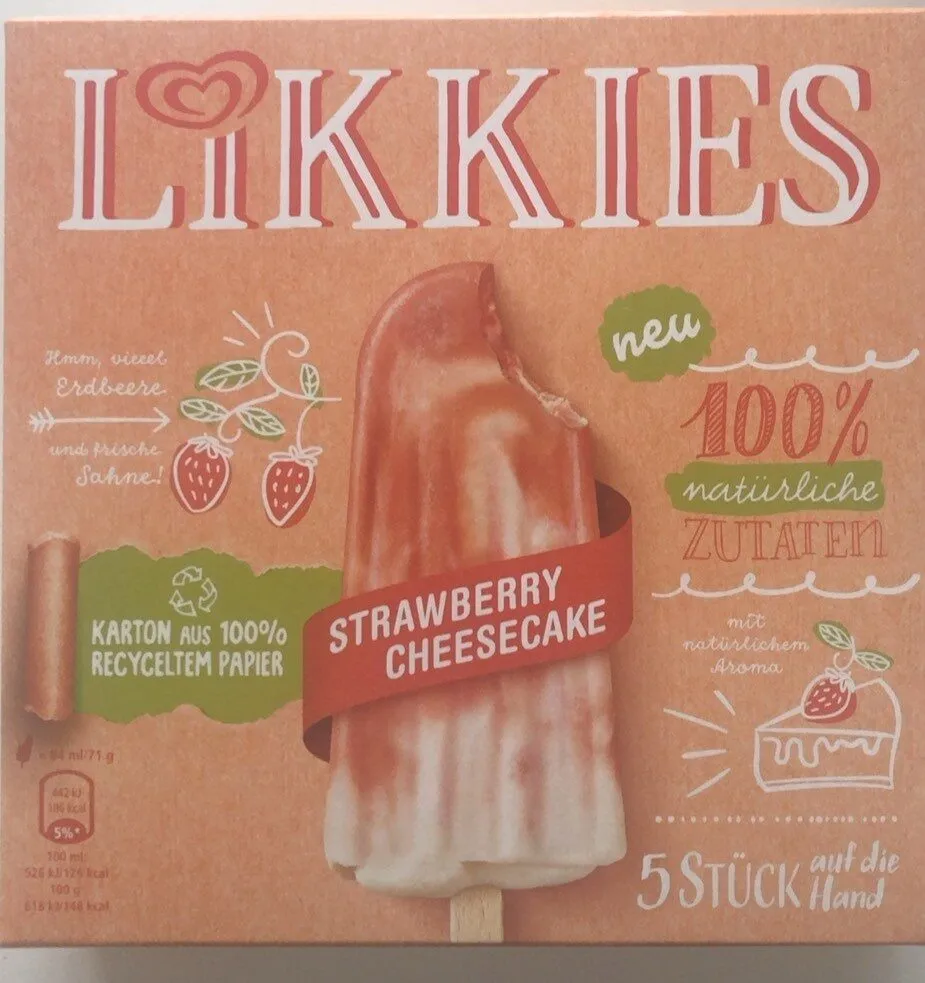 Likkies strawberry cheesecake
