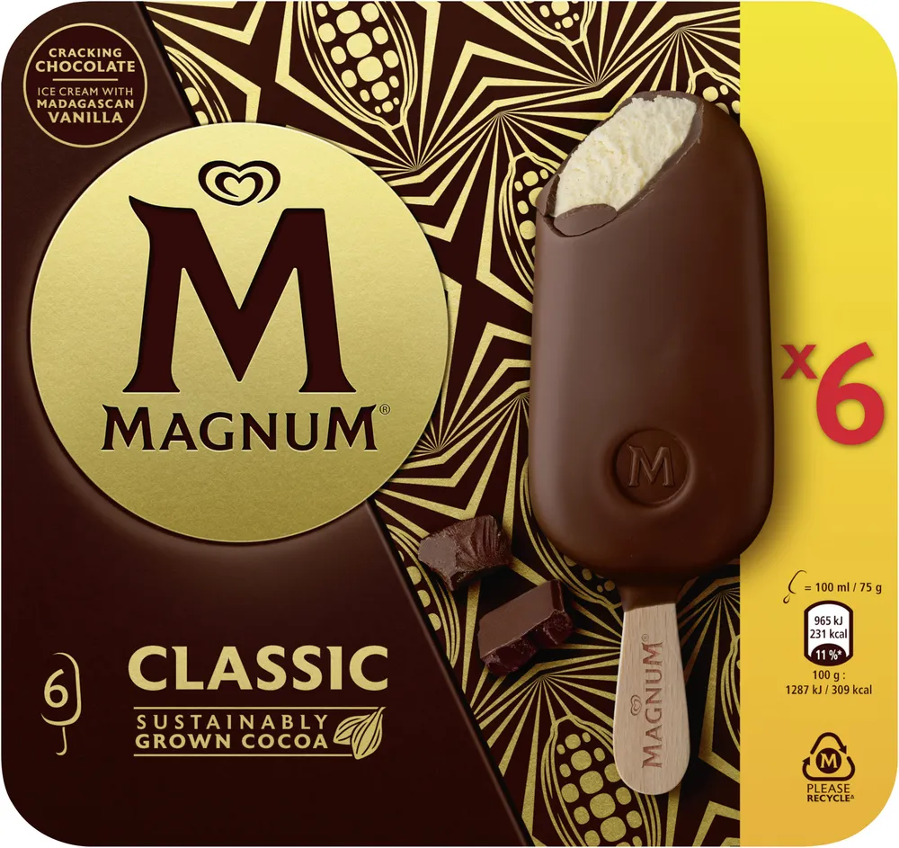 Magnum Glace Bâtonnet Classic 6x100ml