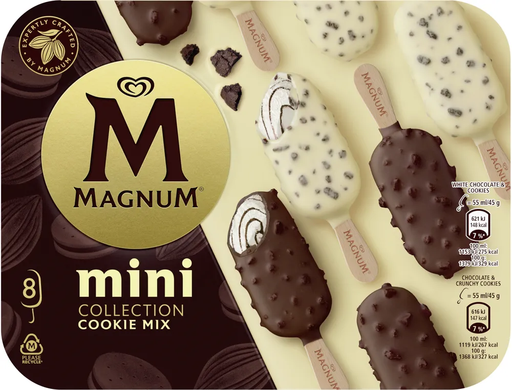 Magnum Glace Bâtonnet Mini Collection Cookie Mix 8x55ml