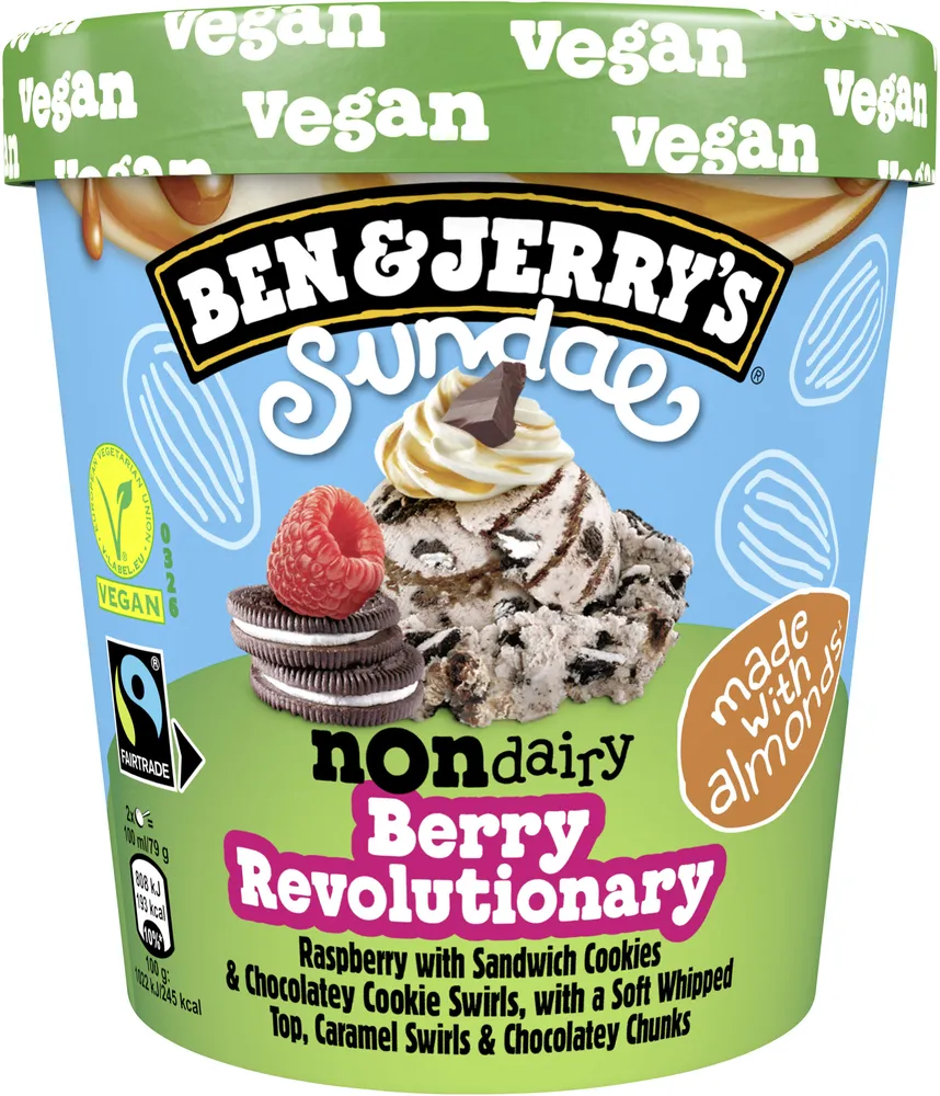 Ben & Jerry's Glace en Pot Vegan Sundae Berry Revolutionary 427ml