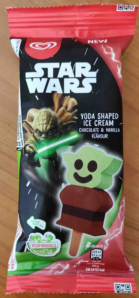 Yoda shaped ice cream
