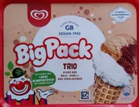 BigPack Trio Glass med kola-,vanilj och chokladsmak.