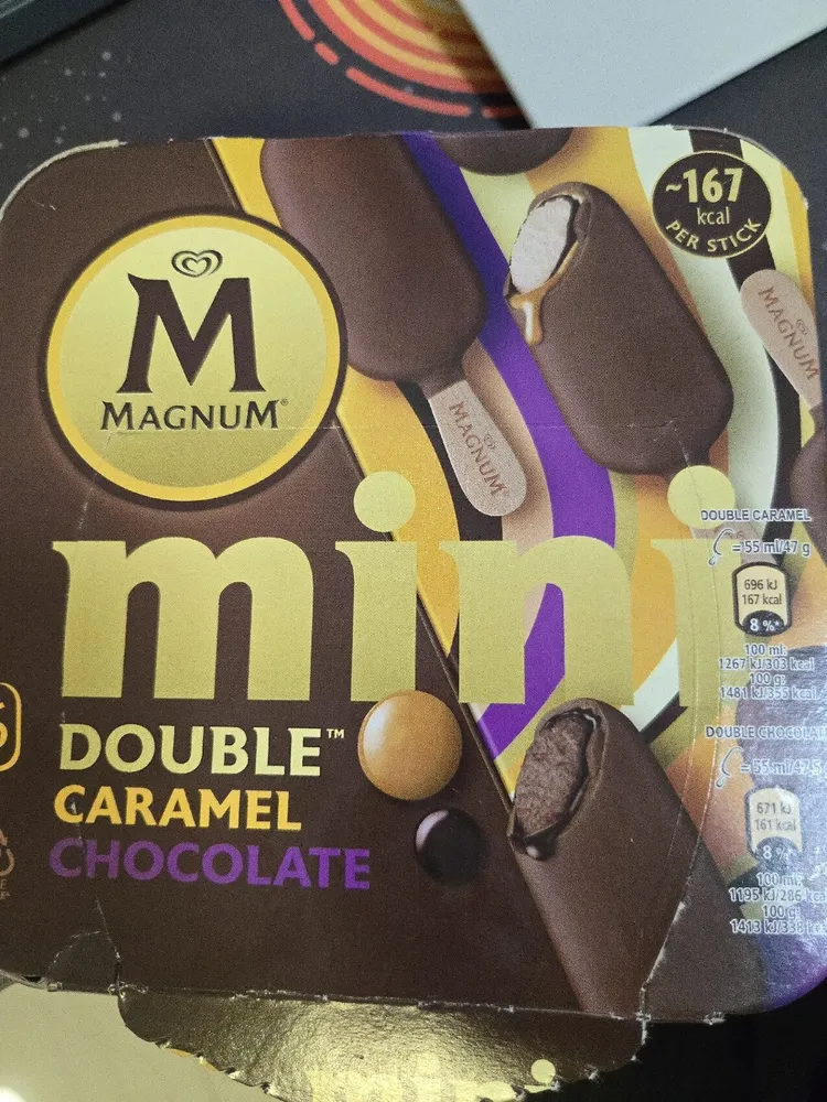 Magnum Glace Bâtonnet Mini Double Caramel Chocolat 6x55ml