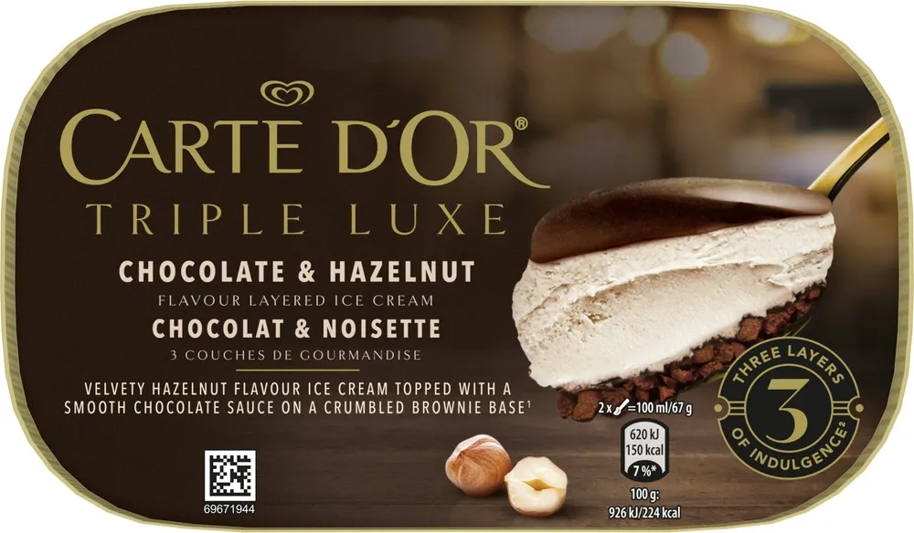 Carte D'Or Glace Triple Luxe Chocolat & Noisette 650ml