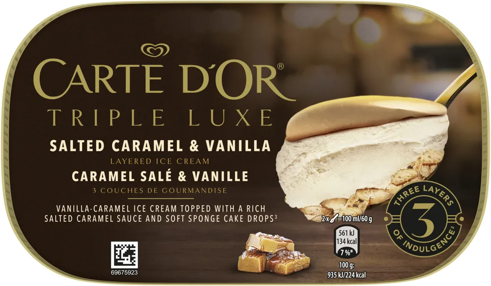 Carte D'Or Glace Triple Luxe Caramel Salé & Vanille 650ml