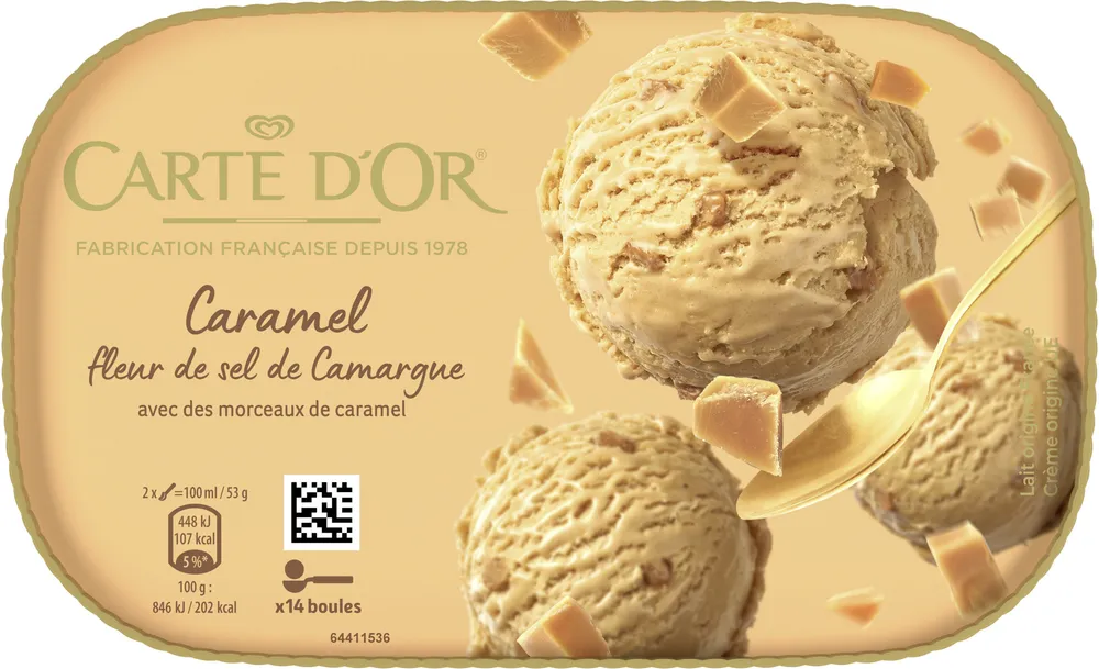 Caramel la fleur de sel de Camargue avec des morceaux de caramel