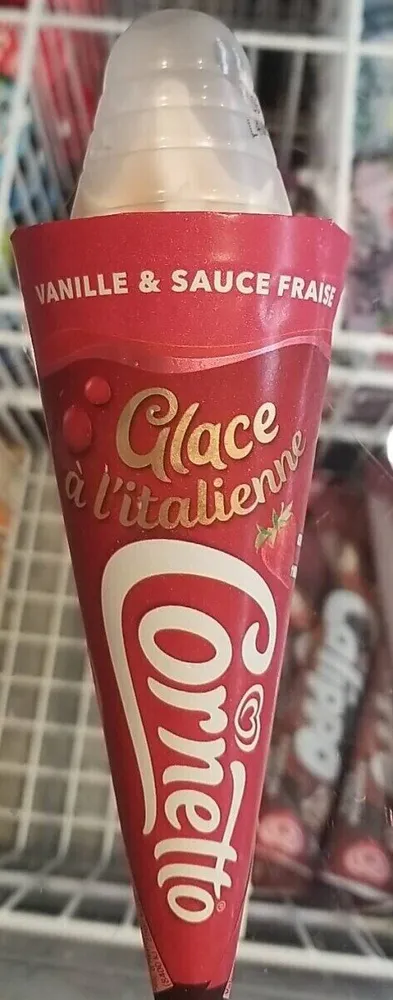 Cornetto Vanille & Sauce Fraise