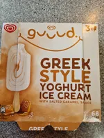 Greek Style Yoghurt Ice Cream with salted caramel sauce
