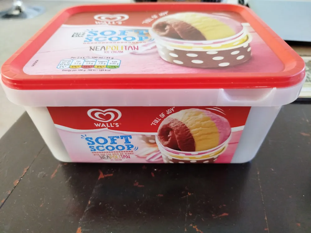 soft scoop neapolitan ice cream