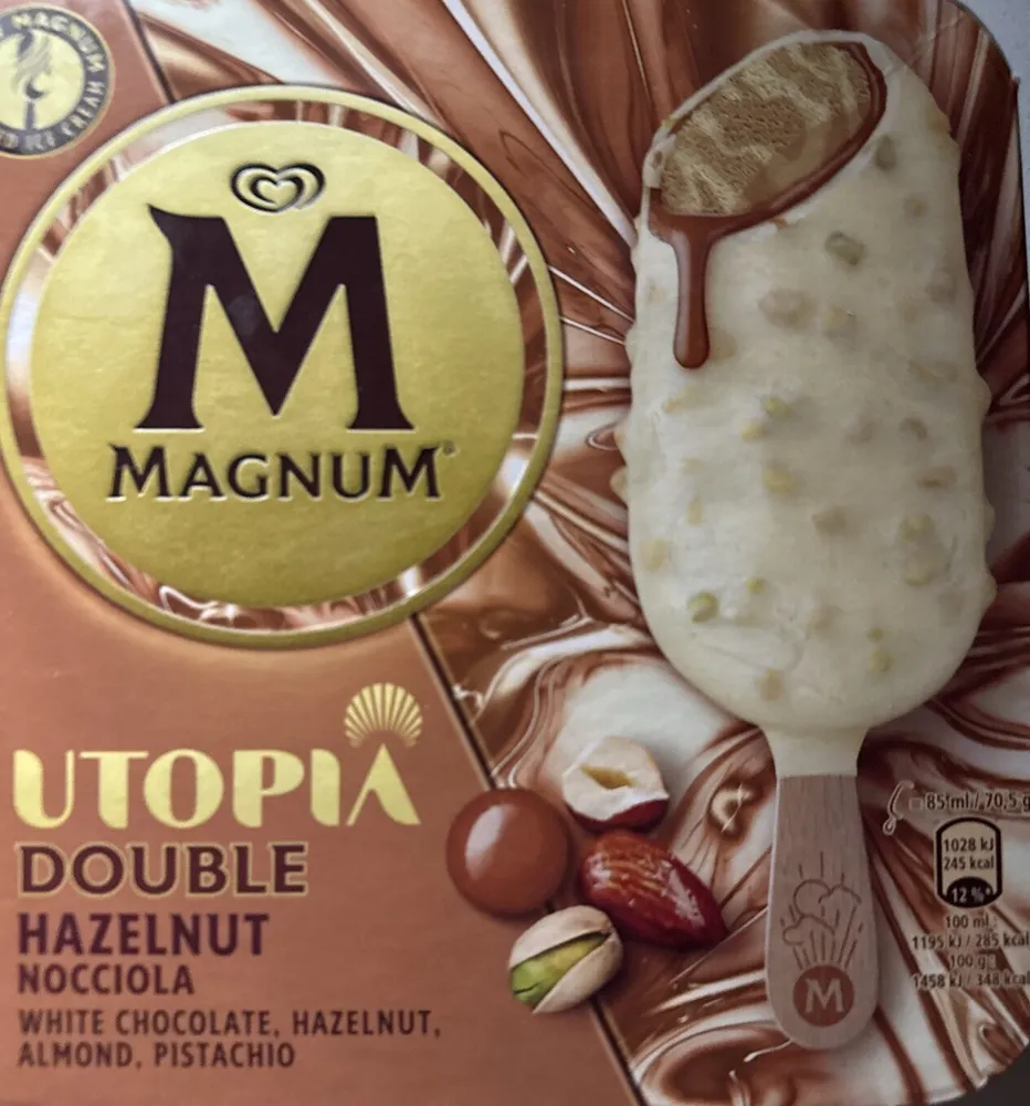 M MAGNUM UTOPIA DOUBLE HAZELNUT WHITE CHOCOLATE, M