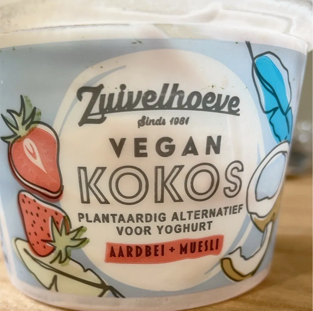 Vegan kokos (aardbei + muesli)