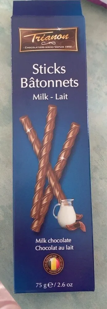 Bâtonnets chocolat au lait