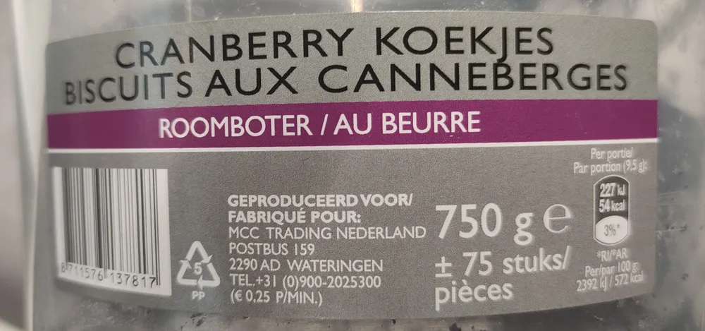 Biscuits aux Canneberges