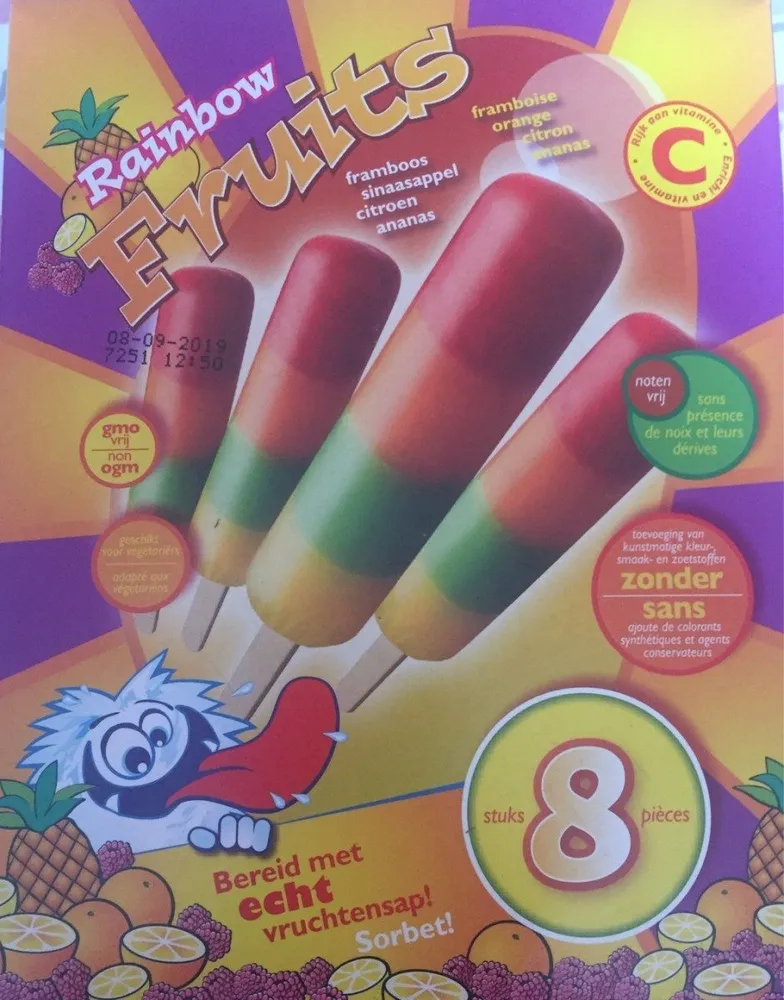 Glace rainbow 4 fruits