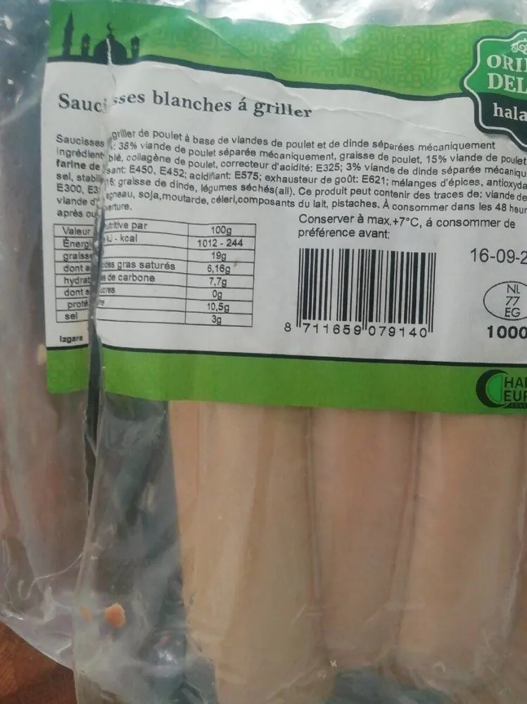 Saucisse poulet