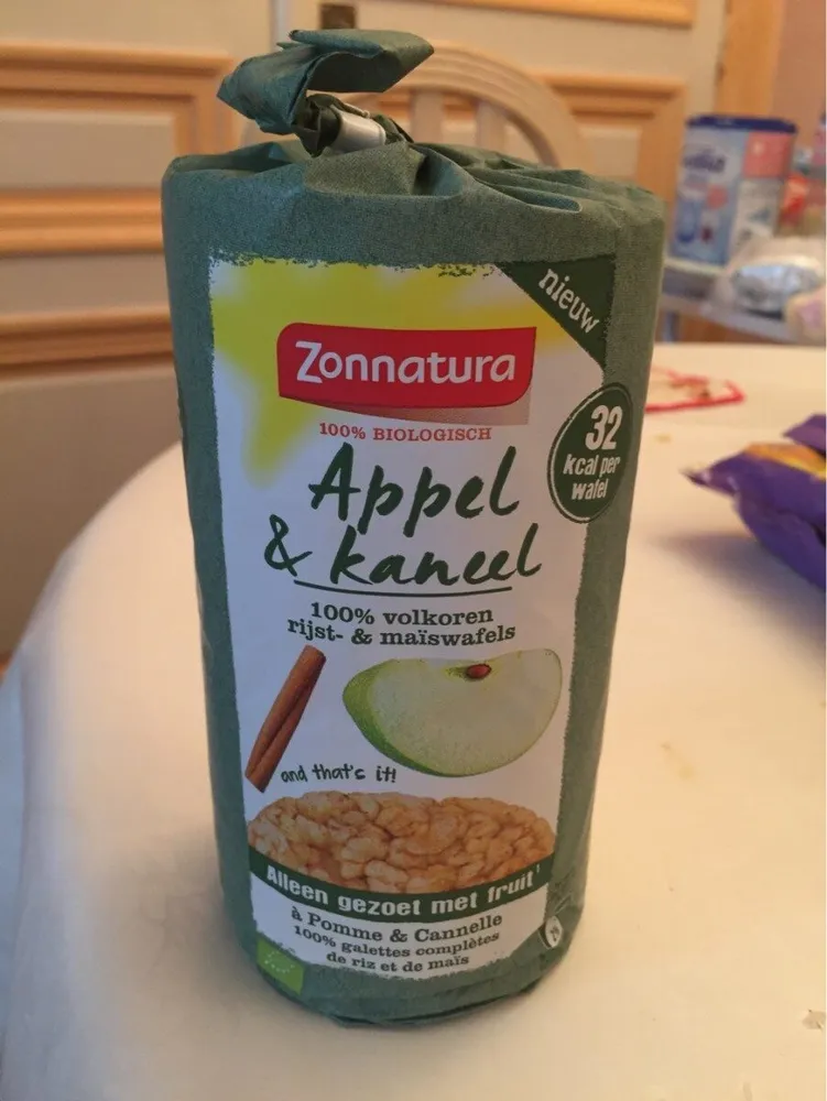 100% volkoren rijst- en maïswafels appel & kaneel