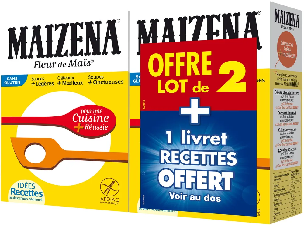 Maizena Fleur de Maïs Sans Gluten Spécial Crêpes Lot 2X400g