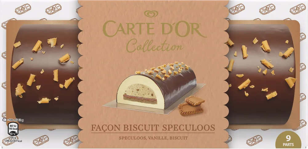 Carte D'or Buche Glacée Biscuit Speculoos 9 parts